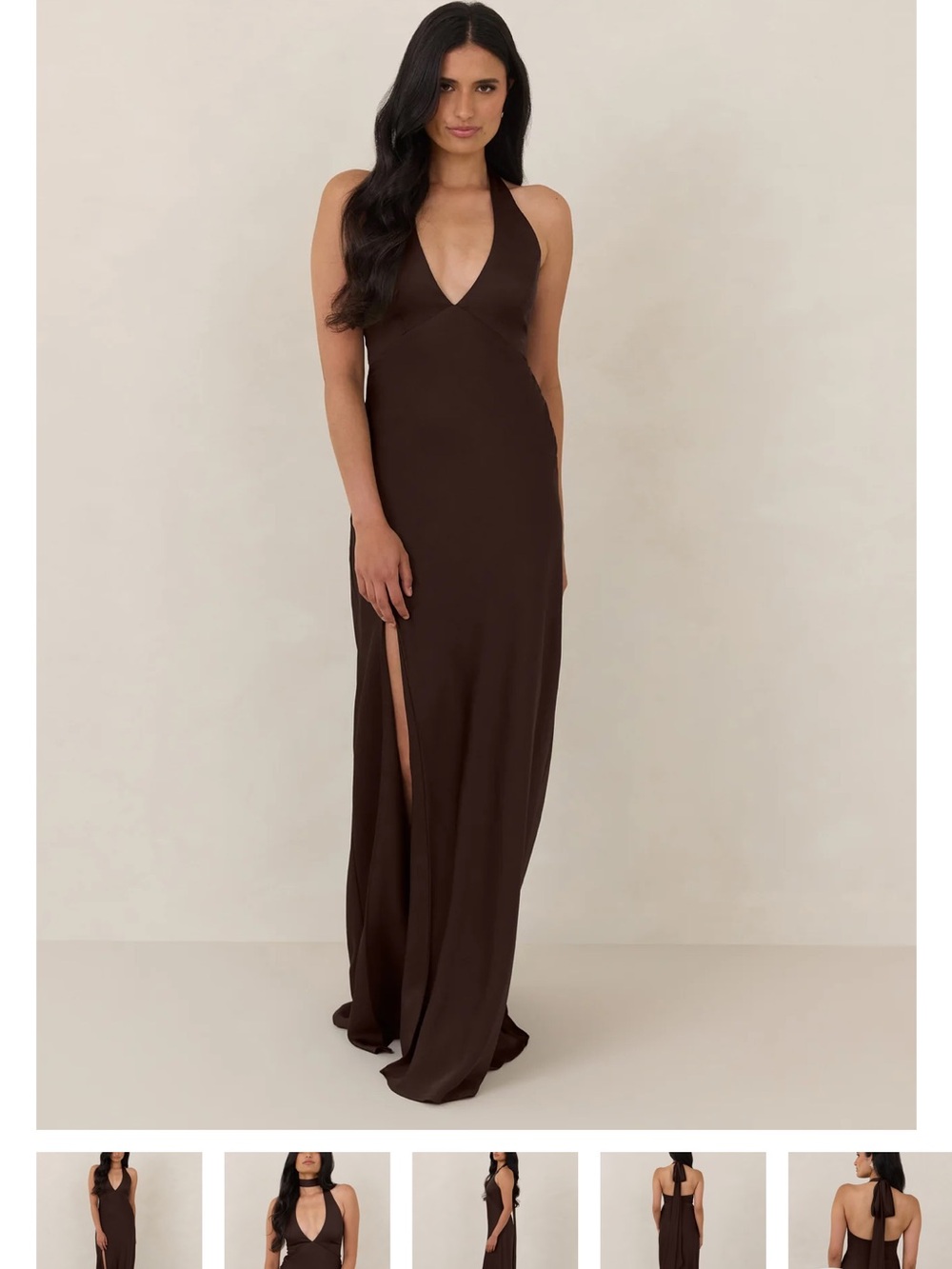 Park & Fifth Bridesmaid Dress - Holis Dress Size XXS Espresso Satin BRAND NEW